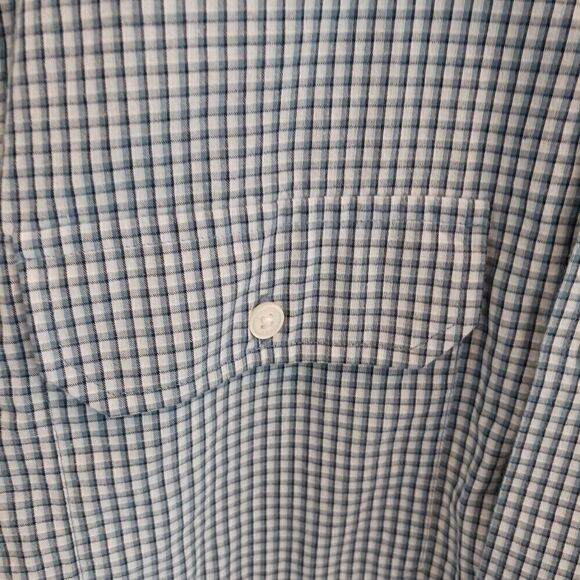 Mens Michael Kors Button Down Shirt Checked Blue White - Picture 3 of 13